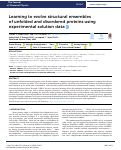 Cover page: Learning to evolve structural ensembles of unfolded and disordered proteins using experimental solution data.