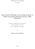 Cover page: Instructional Technology and Learning Analytics in Online Geographic Information Science (GIS) Education