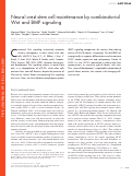 Cover page: Neural crest stem cell maintenance by combinatorial Wnt and BMP signaling