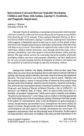 Cover page: Interactional Contrasts Between Typically Developing Children and Those with Autism, Asperger's Syndrome, and Pragmatic Impairment