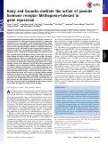 Cover page: Hairy and Groucho mediate the action of juvenile hormone receptor Methoprene-tolerant in gene repression