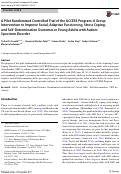 Cover page: A Pilot Randomized Controlled Trial of the ACCESS Program: A Group Intervention to Improve Social, Adaptive Functioning, Stress Coping, and Self-Determination Outcomes in Young Adults with Autism Spectrum Disorder