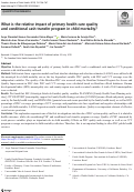 Cover page: What is the relative impact of primary health care quality and conditional cash transfer program in child mortality?