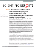 Cover page: A Randomized Control Trial Of Anti-Inflammatory Regional Hypothermia On Urinary Continence During Robot-Assisted Radical Prostatectomy