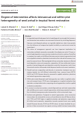 Cover page: Degree of intervention affects interannual and within‐plot heterogeneity of seed arrival in tropical forest restoration