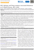 Cover page: HIV Subtypes and Drug-resistance-associated Mutations in US Blood Donors, 2015-2020.