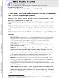 Cover page: APOE, MAPT, and COMT and Parkinson’s Disease Susceptibility and Cognitive Symptom Progression