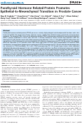 Cover page: Parathyroid Hormone Related-Protein Promotes Epithelial-to-Mesenchymal Transition in Prostate Cancer