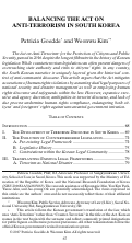 Cover page: Balancing the Act on Anti-Terrorism in South Korea