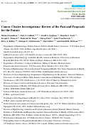 Cover page: Cancer Cluster Investigations: Review of the Past and Proposals for the Future