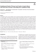 Cover page: Identifying the Needs of Primary Care Providers Caring for Breast and Colon Cancer Survivors in the Safety-Net: a Qualitative Study