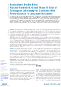 Cover page: Randomized, Double-Blind, Placebo-Controlled, Global Phase III Trial of Talimogene Laherparepvec Combined With Pembrolizumab for Advanced Melanoma