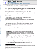 Cover page: Anal cytology screening in men who have sex with men with HIV at a university hospital in Bogotá, Colombia