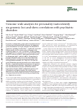 Cover page: Genome-wide analyses for personality traits identify six genomic loci and show correlations with psychiatric disorders