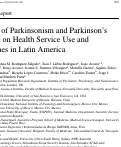 Cover page: Burden of Parkinsonism and Parkinsons Disease on Health Service Use and Outcomes in Latin America.