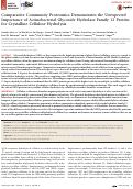 Cover page: Comparative Community Proteomics Demonstrates the Unexpected Importance of Actinobacterial Glycoside Hydrolase Family 12 Protein for Crystalline Cellulose Hydrolysis