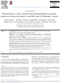 Cover page: Demonstration of safety of intravenous immunoglobulin in geriatric patients in a long‐term, placebo‐controlled study of Alzheimer's disease