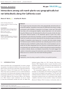 Cover page: Interactions among salt marsh plants vary geographically but not latitudinally along the California coast