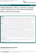 Cover page: Antihyperlipidemic Effects of Pleurotus Ostreatus (Oyster Mushrooms) in HIV-Infected Individuals Taking Antiretroviral Therapy