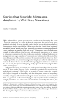 Cover page: Stories that Nourish: Minnesota Anishinaabe Wild Rice Narratives