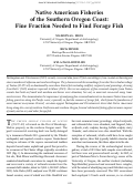 Cover page: Native American Fisheries of the Southern Oregon Coast: Fine Fraction Needed to Find Forage Fish