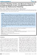 Cover page: Vitamin D Binding Protein and Monocyte Response to 25-Hydroxyvitamin D and 1,25-Dihydroxyvitamin D: Analysis by Mathematical Modeling