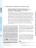 Cover page: A comprehensive classification system for lipids 1