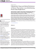 Cover page: Independent Origin and Global Distribution of Distinct Plasmodium vivax Duffy Binding Protein Gene Duplications