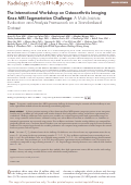 Cover page: The International Workshop on Osteoarthritis Imaging Knee MRI Segmentation Challenge: A Multi-Institute Evaluation and Analysis Framework on a Standardized Dataset