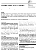 Cover page: Malignant Glomus Tumors of the Hand