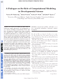 Cover page: A dialogue on the role of computational modeling in developmental science