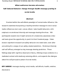 Cover page: When audiences become advocates: Self-induced behavior change through health message posting in social media