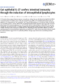 Cover page: Gut epithelial IL-27 confers intestinal immunity through the induction of intraepithelial lymphocytes.