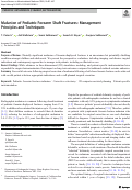 Cover page: Malunion of Pediatric Forearm Shaft Fractures: Management Principles and Techniques.