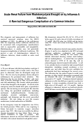 Cover page: Acute Renal Failure from Rhabdomyolysis Brought on by Influenza A Infection: A Rare but Dangerous Complication of a Common Infection