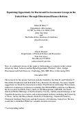 Cover page: Equalizing Opportunity for Racial and Socioeconomic Groups in the United States Through Educational Finance Reform