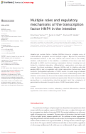 Cover page: Multiple roles and regulatory mechanisms of the transcription factor HNF4 in the intestine.