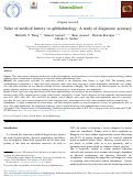 Cover page: Value of medical history in ophthalmology: A study of diagnostic accuracy.