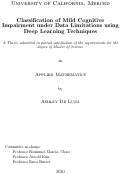 Cover page: Classification of Mild Cognitive Impairment under Data Limitations using Deep Learning Techniques