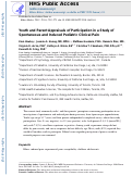 Cover page: Youth and Parent Appraisals of Participation in a Study of Spontaneous and Induced Pediatric Clinical Pain.