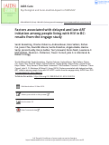 Cover page: Factors associated with delayed and late ART initiation among people living with HIV in BC: results from the engage study