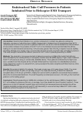 Cover page: Endotracheal Tube Cuff Pressures in Patients Intubated Prior to Helicopter EMS Transport