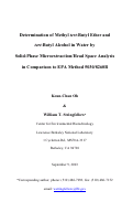 Cover page: Determination of Methyl tert-Butyl Ether and tert-Butyl Alcohol in 
Water by Solid-Phase Microextraction/Head Space Analysis in Comparison to EPA 
Method 5030/8260B