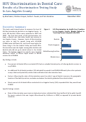 Cover page: HIV Discrimination in Dental Care: Results of a Discrimination Testing Study In Los Angeles County