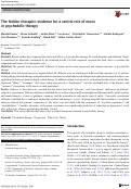 Cover page: The hidden therapist: evidence for a central role of music in psychedelic therapy