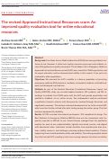 Cover page: The revised Approved Instructional Resources score: An improved quality evaluation tool for online educational resources