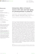 Cover page: Interactive effect of branch source-sink ratio and leaf aging on photosynthesis in pistachio.