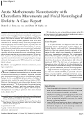 Cover page: Acute Methotrexate Neurotoxicity with Choreiform Movements and Focal Neurological Deficits: A Case Report