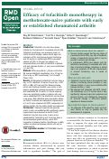 Cover page: Efficacy of tofacitinib monotherapy in methotrexate-naive patients with early or established rheumatoid arthritis