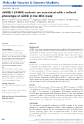 Cover page: ADGRL3 (LPHN3) variants are associated with a refined phenotype of ADHD in the MTA study